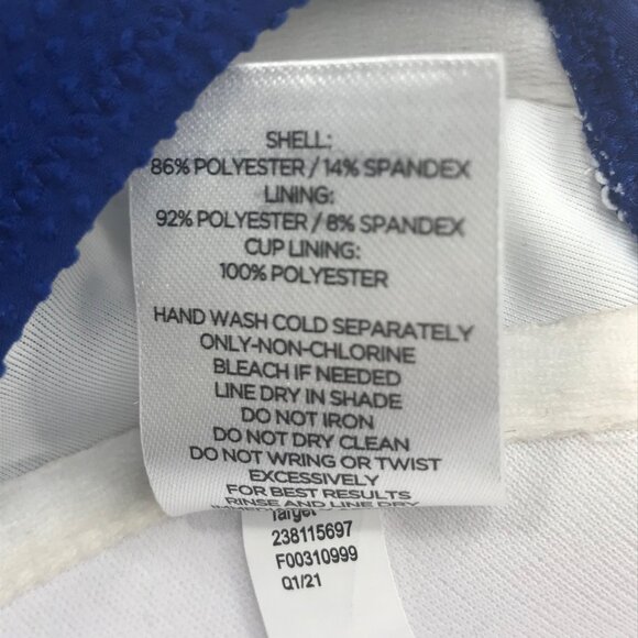 Shade And Shore Women's Size 34C Lined Triangle Bikini Swim Top Blue New - Picture 6 of 12